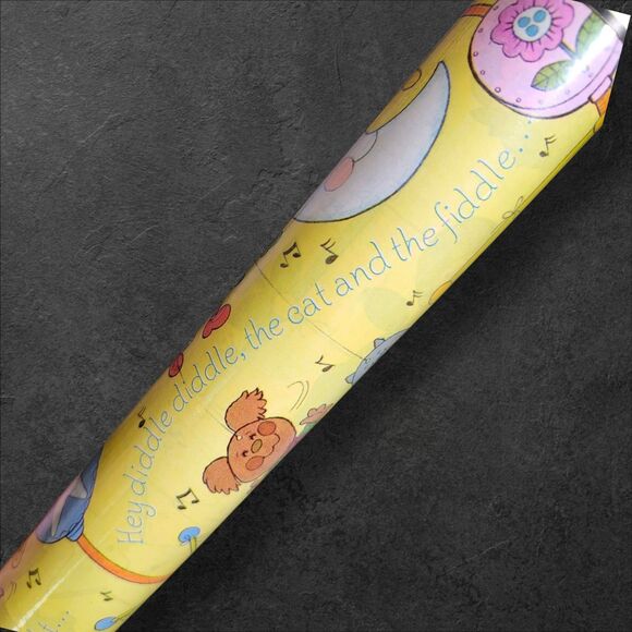 Vintage Hallmark Baby Wrapping Paper Yellow Gender Neutral NOS 1980s Nursery - Picture 4 of 5